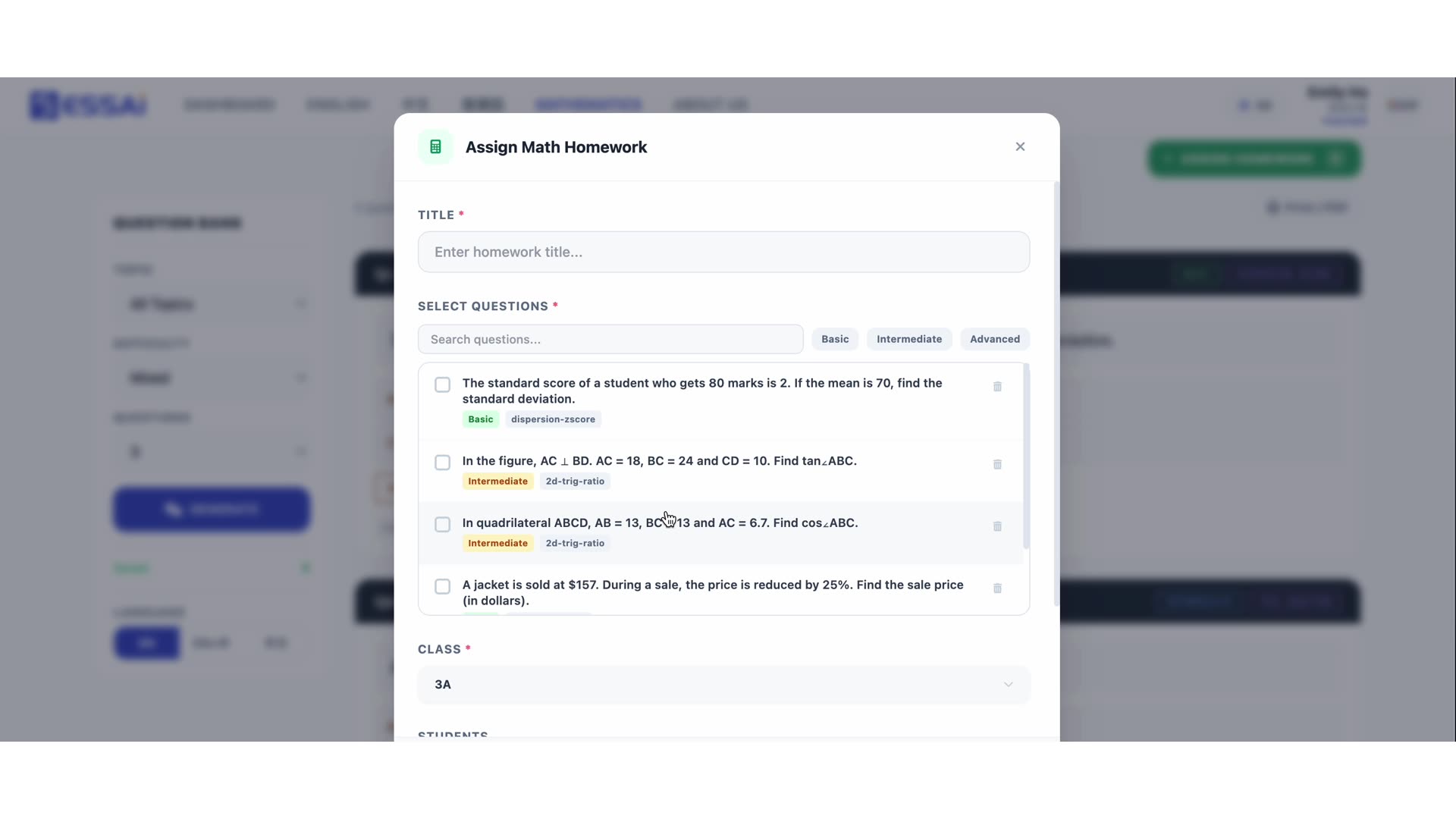 DSE 级别题目：标准分（dispersion-zscore）、三角方程 sin x = -√3/2 根的数目
